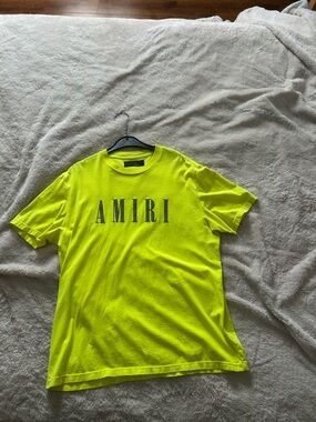 AMIRI High-Visibility Neon Yellow Logo Tee